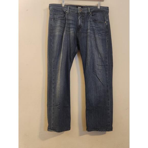 Paige Federal Men's 34(Actual 36x26.5) Med. Wash‎ Slim Straight Soft Denim Jeans - Picture 1 of 9